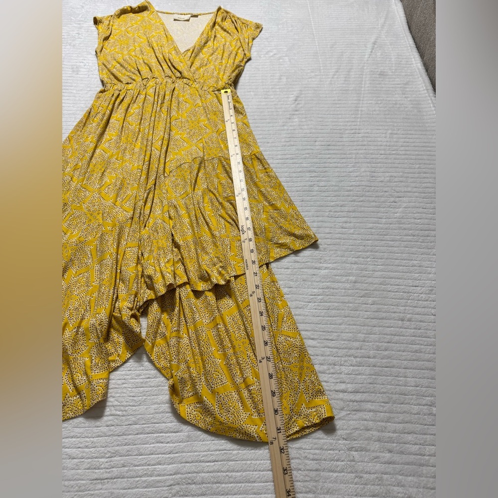 Anthropologie Mustard Asymmetrical Dress - Picture 5 of 9